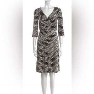 Diane Von Furstenberg Silk Black and Cream Dress